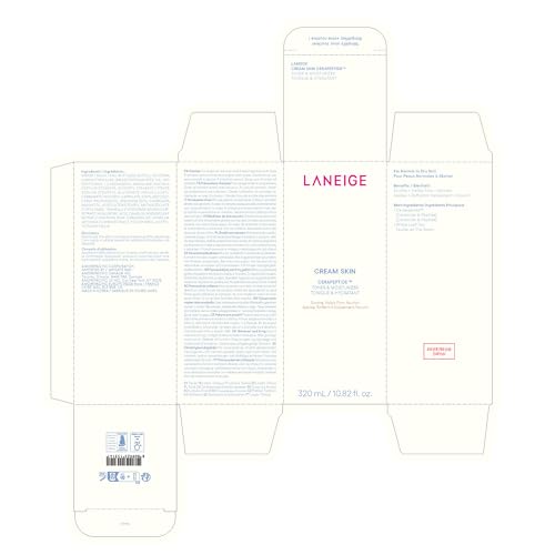 LANEIGE Cream Skin Refillable Toner & Moisturizer with Ceramides and Peptides: Korean Milky Toner, Amino Acid, Nourish, Hydrate, Barrier-Boosting, Visibly Firm