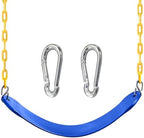 TURFEE Swing for Outdoor Swing Set - Pack of 1 Seat Replacement Kit with Heavy Duty Chains - Backyard Swingset Playground Accessories for Kids (Blue)
