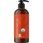 Pumpkin Seed Oil Organic Certified - 100% Pure Organic Pumpkin Seed Oil for Hair Growth and Anti Aging Face Oil - Organic Hair Oil for Dry Hair and Growth - Virgin Cold Pressed & Unrefined (16oz)