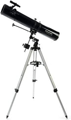 Celestron 21045 PowerSeeker 114EQ Reflector Telescope - Includes Two Eyepieces, Barlow Lens, Height-Adjustable Tripod and Deluxe Accessory Tray, Black