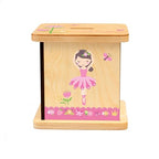 Wooden Piggy Bank for Kids and Adults, Personalized Gift Handmade in USA by BloomOwl, Custom Piggy Bank, Personalized Banks for Kids, Gifts for Baby Boys and Girls (Dance)