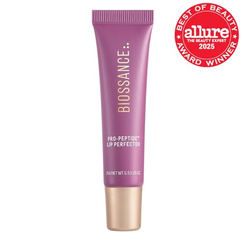 Biossance Pro-Peptide Lip Perfector – Triple-Treat Vegan Lip Balm – Deeply Hydrating with Pro-Peptides & Hyaluronic Acid – Enhances Natural Lip Color – Silky, Glossy Finish in Supernova, Berry