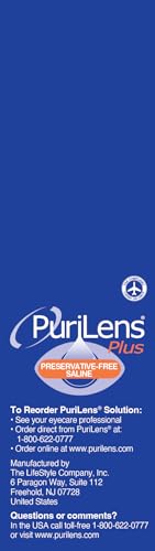 Purilens Plus Preservative-Free Contact Lens Saline 120ml (4 fl. oz.) 3 Pack