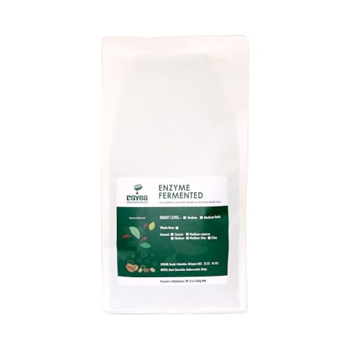 DAYES Enzyme Fermented Whole Bean Coffee - 16 oz (450g) I Low Caffeine Whole Bean Coffee I Medium Dark Roast I Low Acid I Digestion Friendly (16 Oz)