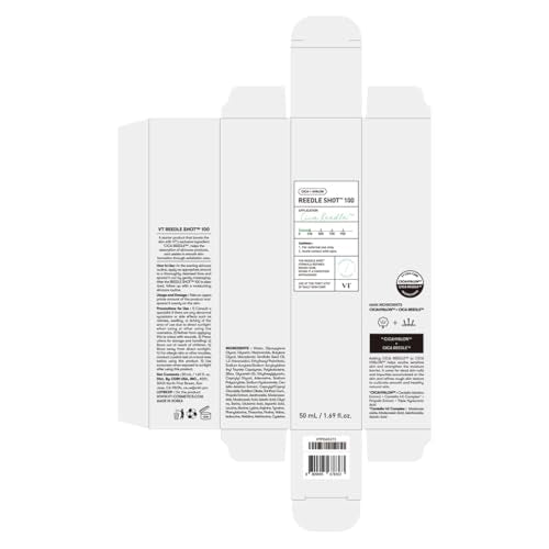 VT COSMETICS CICA Reedle Shot 100, Spicule Microneedling Serum for Pore Care & Exfoliation, Exosome, Centella Asiatica for Glass Skin, Skin Texture, Korean Liquid Skin Booster (1.69 Fl Oz / 50ml)