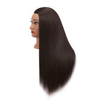 Hairginkgo Mannequin Head 26"-28" Yaki Synthetic Fiber Training Head Braiding Head Hair Styling Manikin Cosmetology Doll Head Hairdresser Training Model for Cutting Braiding with Clamp 92022BY0220