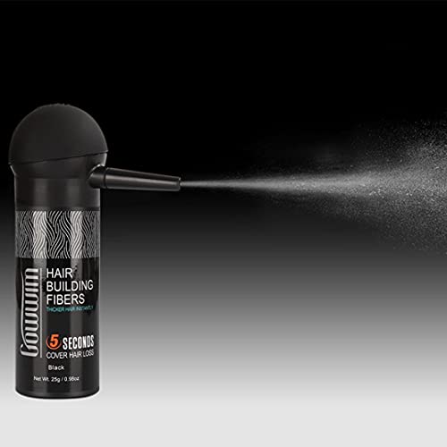 gowwim Hair Thickening Fibers 2-in-1 Kit Keratin Building Fibers, Spray Applicator & Hold Spray - Instantly Volumize Sparse Areas (Light brown)