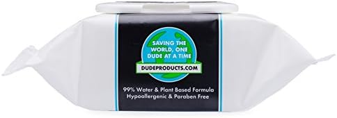 DUDE Wipes - 30 Unscented Face & Body Wipes with Sea Salt & Aloe - Alcohol Free Hypoallergenic Cleansing Wipes