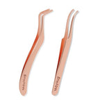 Lash Applicator Tool 2PCS Individual Tweezers for Eyelash Extensions - Professional Curved Applicator for DIY Cluster Lashes