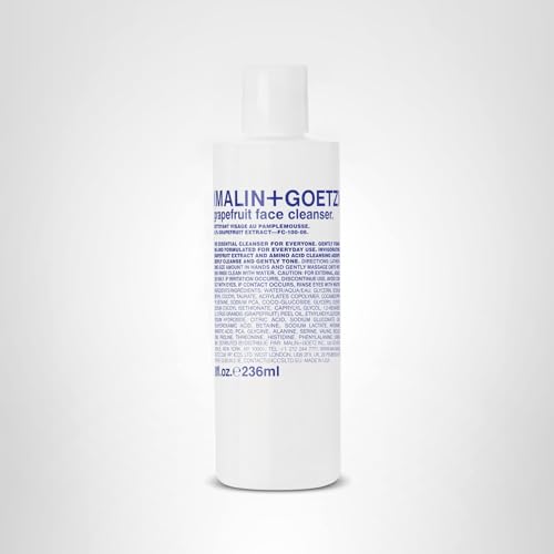 MALIN+GOETZ Grapefruit Face Cleanser | Gentle 3-in-1 Foaming Gel Vitamin-Rich Grapefruit, Amino Acids + Coconut-Based Surfactants | Purifies, Balances + Brightens | Vegan + Cruelty-Free (8 Fl Oz)