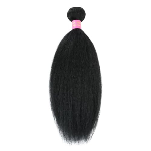 Yaki Straight Kinky Straight Single Bundle Human Hair 18 Inch 12A 100% Unprocessed Natural Black