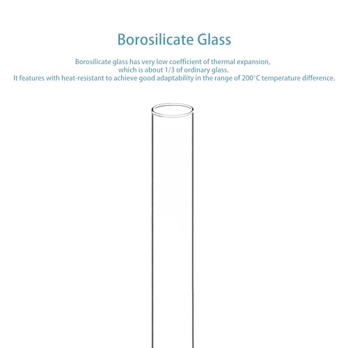stonylab Glass Test Tubes, Transparent Borosilicate Glass Round Bottom Test Tubes with 20 mm Diameter and 150 mm Length for Lab Use, 30-Pack