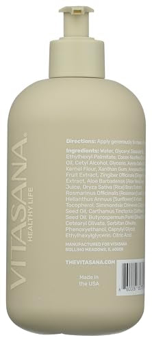 Vitasana Hydrating Hand & Body Lotion, 16 oz – Fragrance‑Free, 99% Plant‑Derived with 2% Colloidal Oatmeal, EWG Verified, Hypoallergenic, Paraben‑Free, Sulfate‑Free, Cruelty‑Free