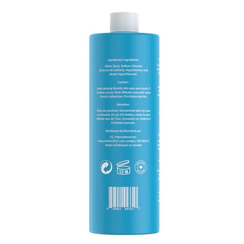 Hypochlorous Acid Spray 0.016% for Face & Skin, Refreshing Mist, Soothing, Versatile Spray for All Skin Types - Acne, Dry, Sensitive, Irritation (16.9 fl oz)