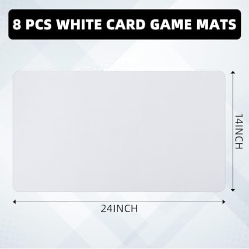 Yexiya 8 Pcs Card Game Mats 14 x 24 Inch Sublimation Blanks Playmat for Trading Board Game Smooth Rubber Playing Mat for Games, Mouse Pad (White)