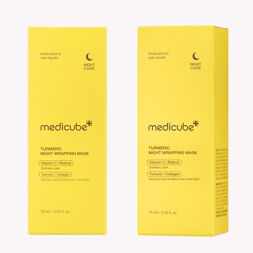 medicube Turmeric Overnight Wrapping Peel Off Mask - Nourishes dull, uneven skin with hydrolyzed collagen for glowing skin and improved elasticity. Korean skincare, 2.53 fl. oz.