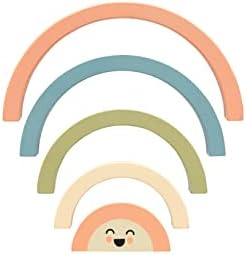 Bundle of Pearhead Large Ceramic Piggy Bank + Pearhead Wooden Rainbow Stacking Toy