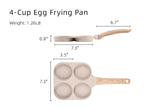 CAROTE Egg Pan Omelette Pan, 4-Cup Nonstick Granite Omelette Skillet - Pancake Pan and Healthy Egg Cooker Suitable for Gas Stove & Induction Cookware
