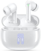 Wireless Earbuds, Bluetooth Ear Buds Headphones with LED Charging Case, Deep Bass Stereo Sound, 40 Hours Playtime, IP7, Lightweight in-Ear Earphones for iPhone Android Sports Workout