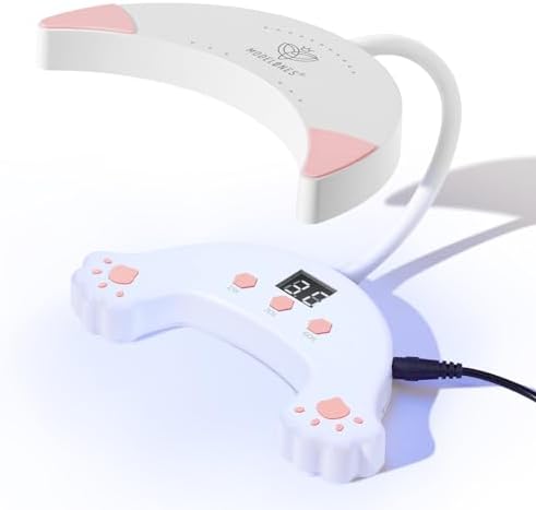 Modelones UV LED Nail Lamp, Gooseneck UV Lamp for Gel x Nails, 48 W Nail Light for Gel Nail Polish with 3 Timers and LCD Display, UV Light for Gel Nails, LED Nail Lamp for Fast Curing