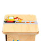 Wooden Piggy Bank for Kids and Adults, Personalized Gift Handmade in USA by BloomOwl, Custom Piggy Bank, Personalized Banks for Kids, Gifts for Baby Boys and Girls (Construction)