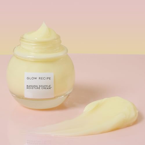 Glow Recipe Banana Souffle Moisturizer Face Cream - Lightweight Hydrating Moisturizer with Centella Asiatica & Turmeric to Soothe Redness & Improve Skin Barrier, Non-Comedogenic Korean Skin Care, 50ml