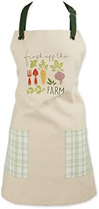 DII Women's Pantry Style Apron Collection Large Pockets, Adjustable with Long Waist Ties