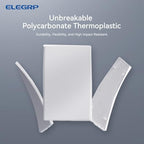 ELEGRP Blank Wall Plate Cover, 1-Gang Screwless Blank Outlet Plate, Mid-Size 4.88" x 3.13" Unbreakable Thermoplastic Blank Faceplate Cover for Unused Outlets/Switches, UL Listed (5 Pack, Matte White)