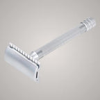 MERKUR Safety Razor 22C Matte Chrome Satin Finish Three-Piece Razor with Straight Cut Closed Comb Ideal for Wet Shaving Die-Cast Zinc Brass Handle Made in Germany