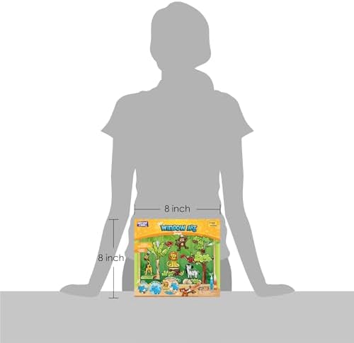 Imagimake Window Art Jungle Suncatcher Kit | Kids Crafts Supplies | Girls Toys Age 6-8 | Arts and Crafts for Kids Ages 8-12 | Creative Fun Craft Kit | Gifts for 5 Year Old Boys & Girls