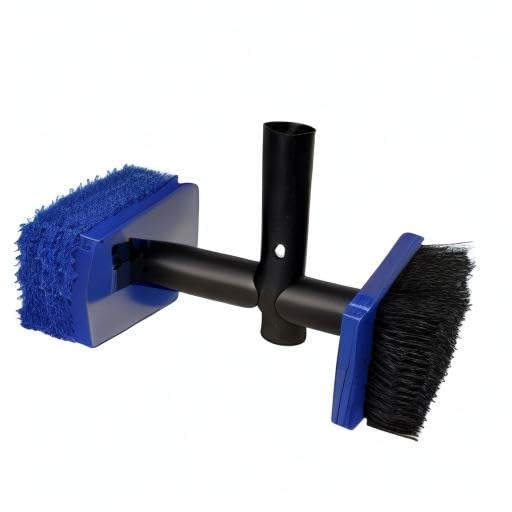 Pool Tile Brush Scrubber 2-in-1 Scrub and Scour Waterline Tile Scale Cleaner - Easily Clean Swimming Pool Tiles Flip Brush