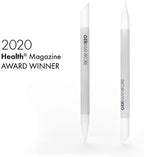 GERMANIKURE Clear Glass Cuticle Stick in Leather Sleeve - Ethically Made in Czech Republic - Cuticle Pusher & Remover, Callous & Dry Skin Fingertip File, Nail Shaper