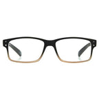 Foster Grant Men's Thomson Rectangular Reading Glasses, Brown/Transparent, 59 mm