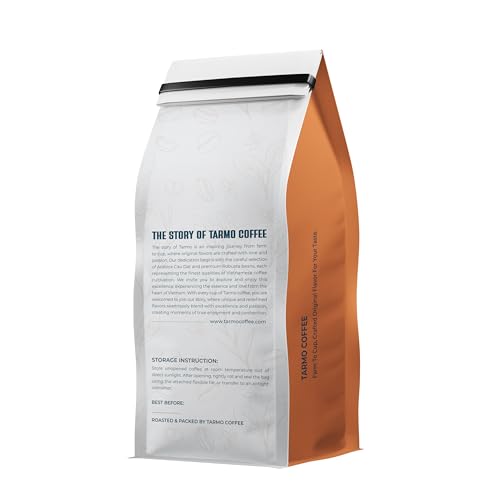 Tarmo Coffee | POWER BLEND - Low Acid Ground Coffee, Vietnamese Coffee, Premium Arabica & Robusta Blend,Medium Roast Coffee, 12 Oz Bag