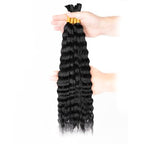 Super Wave Human Braiding Hair Wet and Wavy Human Hair Super French Bulk Human Hair No Weft 100g (1Pack-4PCS) For Boho Braids (Natural Black, 18 Inch)