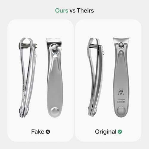 GERMANIKURE Professional Nail Clipper - FINOX Surgical Stainless Steel Manicure and Pedicure Tools in Leather Case- Ethically Made in Solingen Germany - Travel Size Nail Care