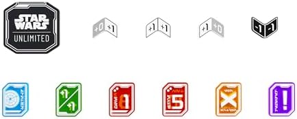 Gamegenic Star Wars: Unlimited Premium Tokens PRO - Enrich Gameplay with Acrylic Double-Sided Token Set, 55 Pieces Including Damage, Shield, and Modifier Counters