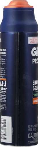 Gillette PRO Shaving Gel For Men Cools To Soothe Skin And Hydrates Facial Hair, 7oz, ProGlide Sensitive 2 in 1 Shave Gel (Pack of 2)
