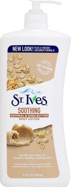 St. Ives Soothing Hand & Body Lotion Moisturizer for Dry Skin Oatmeal & Shea Butter Made with 100% Natural Moisturizers 21 oz (Pack of 2)