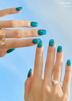 ohora Semi Cured Gel Nail Strips (N Tint Pool) - Blue, Tint, Works with Any UV/LED Nail Lamps, Salon-Quality, Easy to Apply & Remove - Valentine's Day Gel Nail Wraps, Stickers, Romantic Gift Ideas