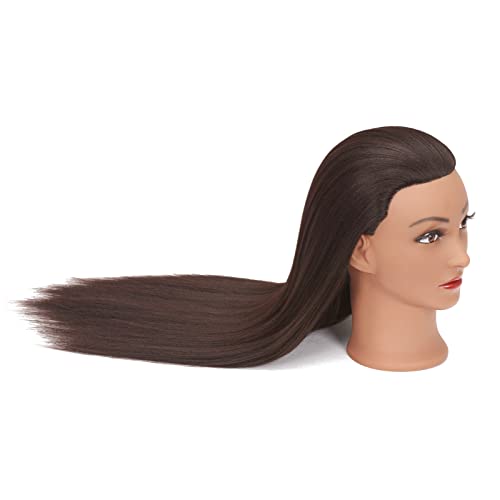 Hairginkgo Mannequin Head 26"-28" Yaki Synthetic Fiber Training Head Braiding Head Hair Styling Manikin Cosmetology Doll Head Hairdresser Training Model for Cutting Braiding with Clamp 92022BY0220
