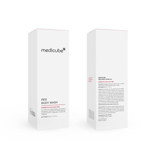 medicube Red Acne Body Wash 14.52 Fl.oz I Low pH and Hydrating Cleanser with Salicylic Acid, Lactic Acid, Niacinamide and Hyaluronic Acid Suitable for Bacne Treatment | Korean Skin Care