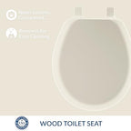Mayfair Cameron Biscuit Toilet Seat, Non Slip Heavy Duty Wood, Easy Clean, Round