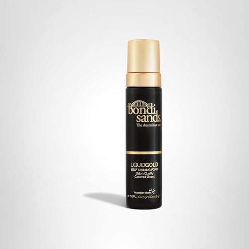 Bondi Sands Liquid Gold Self Tanning Foam | Lightweight + Quick Dry Foam Enriched with Argan Oil, Provides a Hydrated Streak-Free Tan | 6.76 Oz/200 mL