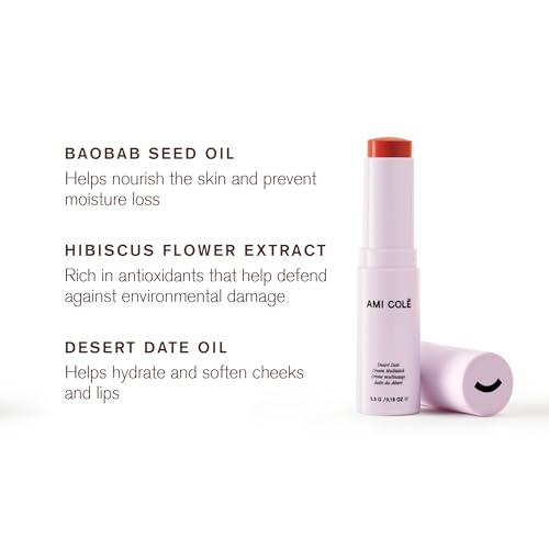 Ami Colé Desert Date Cream Multistick Lip and Cheek Tint (Flame) moisturizing lip tint, lip and cheek stain, natural lip color