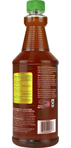 Green Gobbler Cold Pressed Concentrated Orange Oil for Home and Outdoor Multi-Purpose Cleaning- Hundreds of Uses - 32 oz (2 PACK)