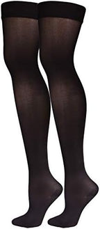 Truform Women's Compression Stockings, 20-30 mmHg, Thigh High Length, Closed Toe, Opaque, Black, X-Large