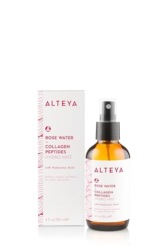 Alteya Organics Rose Water Face Toner with Collagen Peptides and Hyaluronic Acid - 4 Fl Oz/ 120mL