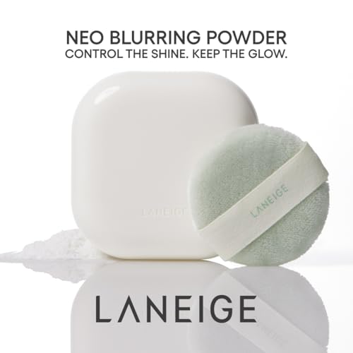 LANEIGE Neo Blurring Powder: Korean Oil Absorbing, Smoothing, Pore Blurring Compact with No-Spill, Travel-Friendly Design and Blue Hyaluronic Acid