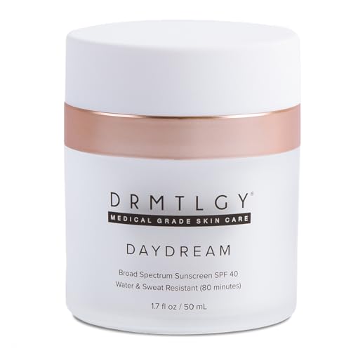 DRMTLGY Day Dream Sunscreen & Face Moisturizer SPF 40 – Water & Sweat-Resistant Sunscreen for Sensitive Skin – UVA/UVB Protection, Skin Care & Makeup Friendly – FSA HSA Eligible